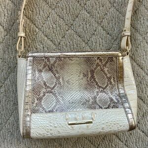 Brahmin Cream and Gold Crossbody Bag
